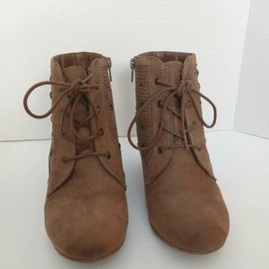 MIA wedge boots size 10M with studded side design and zipper